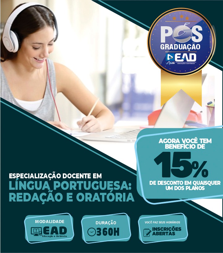 Especialização Docente em LÍNGUA PORTUGUESA: REDAÇÃO E ORATÓRIA 